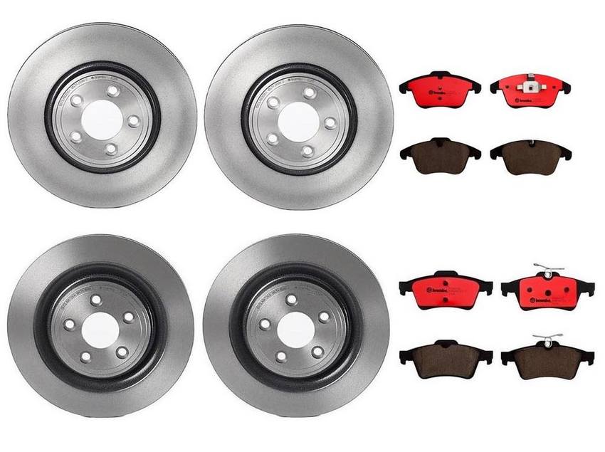 Jaguar Volvo Brakes Kit - Pads & Rotors Front and Rear (326mm/326mm) (Ceramic) 31341331 - Brembo 1637093KIT